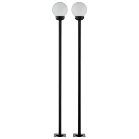 Kit 2 Postes de Alumínio Preto sem Globo 189cm Dital para Iluminação Jardim