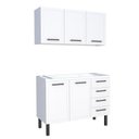 Ver imagem 1 de Cozinha Completa Gabinete Para Pia 120 e Armário Aéreo Juno/Apolo 4 Gavetas Cozimax Branco
