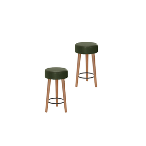 Kit 2 Bancos Banquetas Baixas Tokyo 50cm Verde - Adz