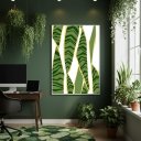 Ver imagem 1 de Quadro Decorativo Folhas Estampadas 70x50cm Mold Preta