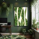 Ver imagem 2 de Quadro Decorativo Folhas Estampadas 70x50cm Mold Preta