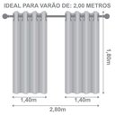 Ver imagem 2 de Cortina Blackout Pvc com Tecido Voil 2,80 M X 1,80 M 100% Poliéster - Avelã