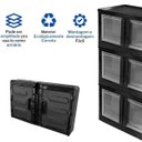 Ver mais imagens de Caixa Empilhável Dobrável Compacta Organização 2 Portas