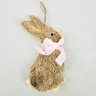 Coelho de Parede Palha com Laço Rosa 23x14x4cm Páscoa - 2
