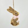 Coelho de Parede Palha com Laço Rosa 23x14x4cm Páscoa - 5