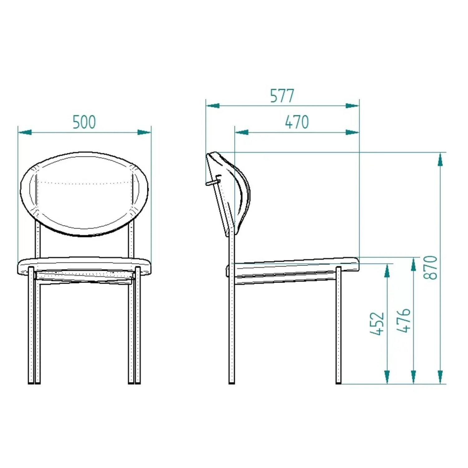 Cadeira para Sala de Jantar Base em Aço Chaise - 4