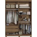 Ver imagem 2 de Guarda Roupa Solteiro Ripado 4 Portas 2 Gavetas Antony com Pés Marrom/Jatobá