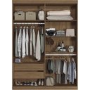 Ver imagem 2 de Guarda Roupa Solteiro Ripado 4 Portas 2 Gavetas Antony com Espelhos Marrom/Jatobá
