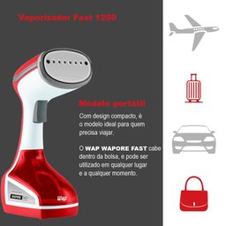 Vaporizador Portátil Wap Wapore Fast 1250w Vermelho - 220v - 7