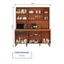 Ver imagem 3 de Cozinha Compacta 7 Portas 1 Gaveta 180cm com Nicho Dunas Itatiaia Marrom/Cinamomo/Off White