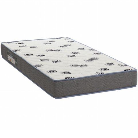 Colchão Solteiro 88x188x17 Espuma D33 Bordado Light Branco Azul - Ortobom