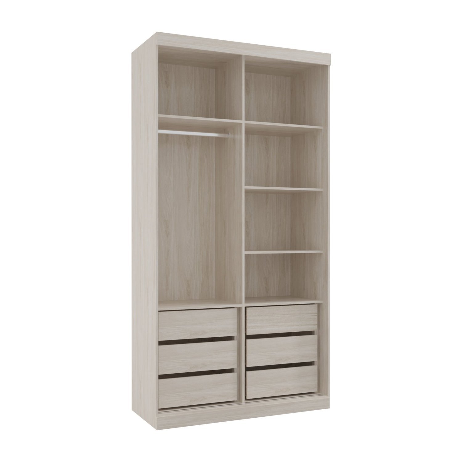 Guarda Roupas Modulado Solteiro 120cm 2 Portas de Correr 100% Mdf Royal - 2