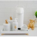 Ver imagem 1 de Kit Higiene Bebê Porcelana Completo + Térmica 500 ml - TEMA URSA