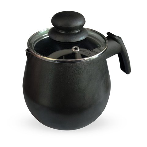Fervedor Leiteira Bule Antiaderente 1,5 Litros com Tampa de Vidro:preto