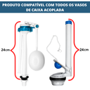 Ver imagem 2 de Kit Completo Reparo Simples Entrada e Saída Caixa Acoplada para o Vaso Hervy 1.6gpf 6.0lpf