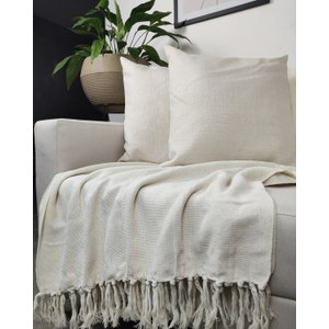 Manta Para Sofá Gigante Decorativa Protetora 2,30 x 1,40:Cru