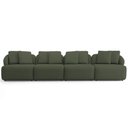 Ver imagem 3 de Sofá 5 Lugares para Sala de Estar Living 388cm Arlo F04 Linho Verde - Lyam Decor