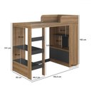 Ver imagem 3 de Cama Solteiro 193,5cm Balcão com Porta Estante e Prateleiras Cor:mel