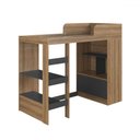 Ver imagem 2 de Cama Solteiro 193,5cm Balcão com Porta Estante e Prateleiras Cor:mel
