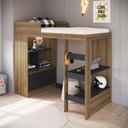 Ver imagem 1 de Cama Solteiro 193,5cm Balcão com Porta Estante e Prateleiras Cor:mel