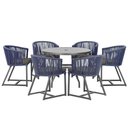 Ver imagem 1 de Mesa e 6 Cadeiras e Noronha Preto E11 Trama Original Azul