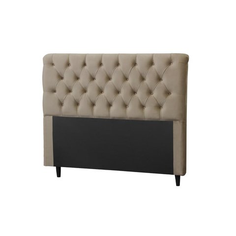 Cabeceira Imperatriz 1000 Plus King Size 1950mm Veludo Bege Escuro - Simbal