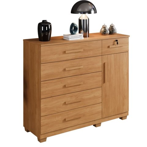 Cômoda Milão 6 Gavetas 1 Porta 1 Prateleira com Sapateira - Benetil