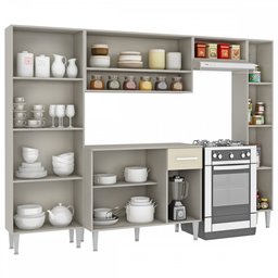 Cozinha Completa Madri 11 Portas 1 Gaveta Cinza/champagne Cm11p - Fellicci - 3