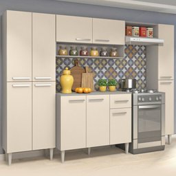 Cozinha Completa Madri 11 Portas 1 Gaveta Cinza/champagne Cm11p - Fellicci - 1