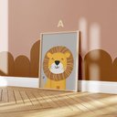 Ver imagem 2 de Kit 3 Quadros Decorativos Infantil - Leao do Safari NO2 - 30x40 - Moldura Madeira