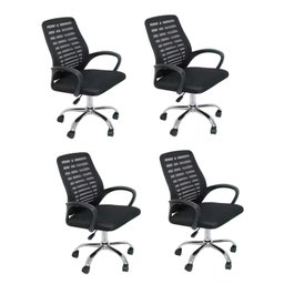 Kit 4 Cadeiras de Escritório Diretor Tela Mesh Cádis - 1