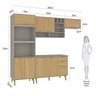 Cozinha Modulada Completa com Tampo 5 Peças 8 Portas 3 Gavetas - 4