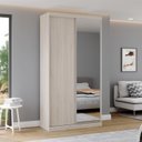 Ver imagem 1 de Guarda Roupas Modulado Solteiro com Espelho 120cm 2 Portas de Correr 100% Mdf Royal