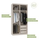 Ver imagem 6 de Guarda Roupas Modulado Solteiro com Espelho 120cm 2 Portas de Correr 100% Mdf Royal