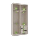 Ver imagem 4 de Guarda Roupas Modulado Solteiro com Espelho 120cm 2 Portas de Correr 100% Mdf Royal
