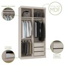 Ver imagem 7 de Guarda Roupas Modulado Solteiro com Espelho 120cm 2 Portas de Correr 100% Mdf Royal