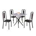 Ver imagem 2 de Conjunto para Sala de Jantar com 4 Cadeiras Lívia Prata/Preto