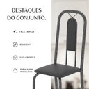 Ver imagem 6 de Conjunto para Sala de Jantar com 4 Cadeiras Lívia Prata/Preto
