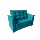 Ver imagem 2 de Sofá Alice 2 Lugares Compacto Suede Premium Turquesa Império Decor 140cm