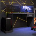 Ver imagem 1 de Mesa Gamer Drx-9000 Preto Black com Suporte para Gabinete e 1 Gaveta 152cm Mdp