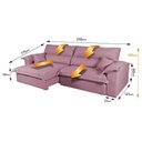 Ver imagem 4 de Sofá Retrátil Reclinável 2,50m Nivus Rose c/ Molas Ensacadas - King House