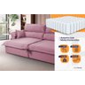 Sofá Retrátil Reclinável 2,50m Nivus Rose c/ Molas Ensacadas - King House - 5
