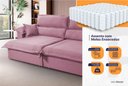 Ver imagem 5 de Sofá Retrátil Reclinável 2,50m Nivus Rose c/ Molas Ensacadas - King House