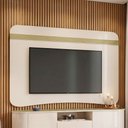 Ver imagem 4 de Painel para TV 80 pol Orgânico 200cm Ermione B01 Off White Champanhe - Lyam Decor