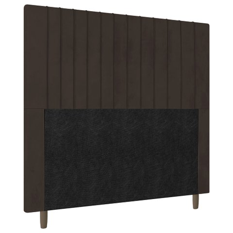 Cabeceira Cama Box Solteiro Nala 90cm Suede Marrom - Desk Design