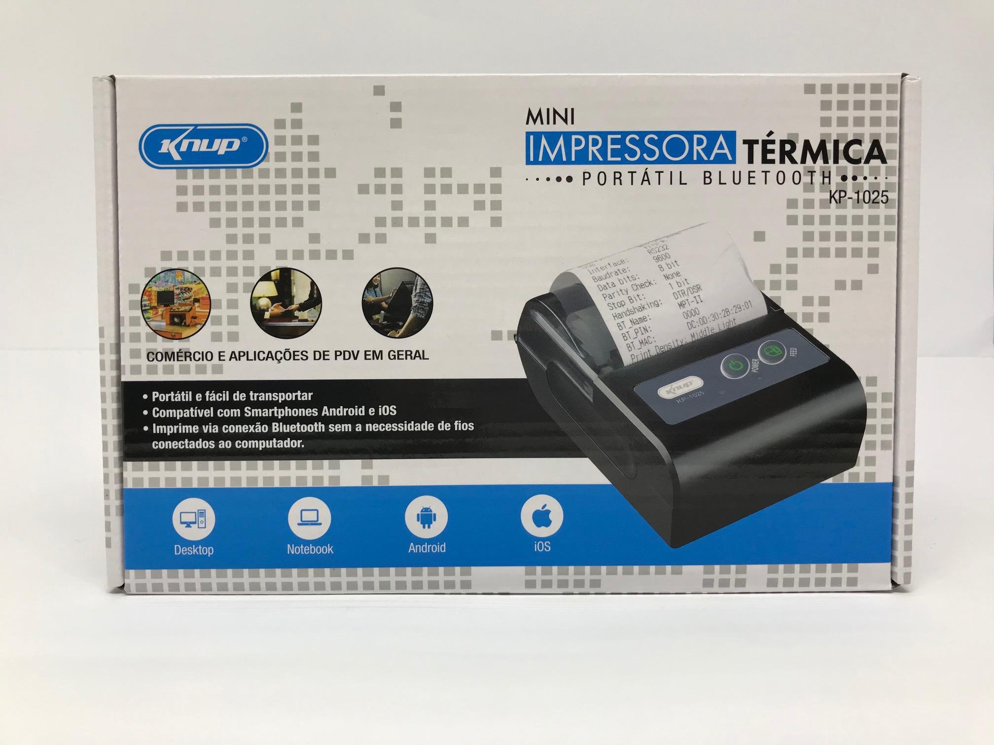Mini Impressora Térmica Portatil Bluetooth Kp-1025 Knup - 2