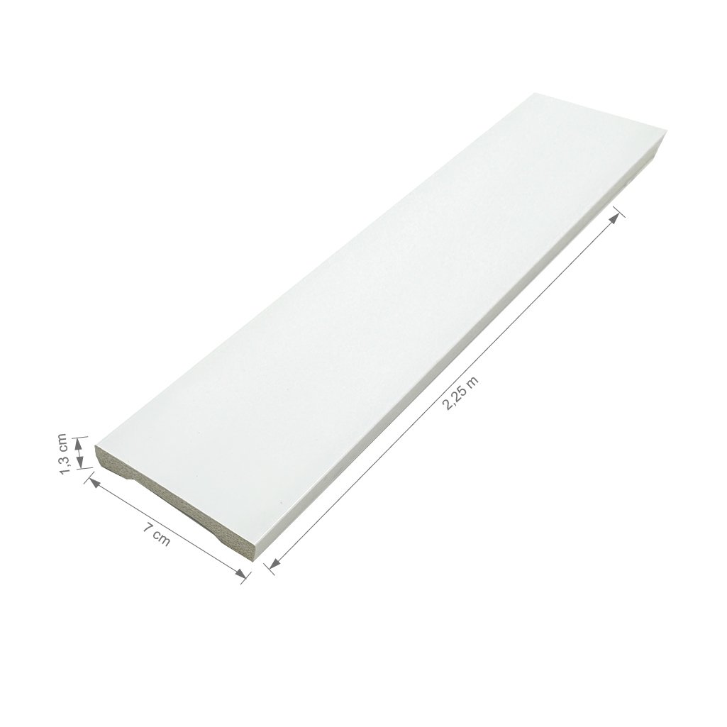 Rodapé de Poliestireno 7cm x 10mm x 2,25m Metro Linear Slim Liso Casa Grassi - 5