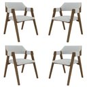 Ver imagem 1 de Kit 4 Cadeiras Sala de Jantar e Jogos Carteados Madeira Maciça Poker Linho Cinza-nogueira G42 -