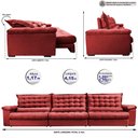 Ver imagem 2 de Sofá Retrátil e Reclinável 4,15m Molas Ensacadas Cama inBox Big Space com Bordado Velusoft