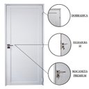 Ver imagem 4 de Porta Lambril de Alumínio 210 x 80cm com Maçaneta Premium Linha 30 Lado Esquerdo Esquadrias Bergamo Branco
